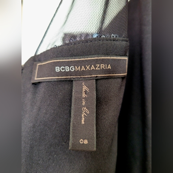 BCBG Maxazria Abigail Women Celeb Cocktail Dress Sequin Silver Mesh Sheer Size 8 - Picture 11 of 16